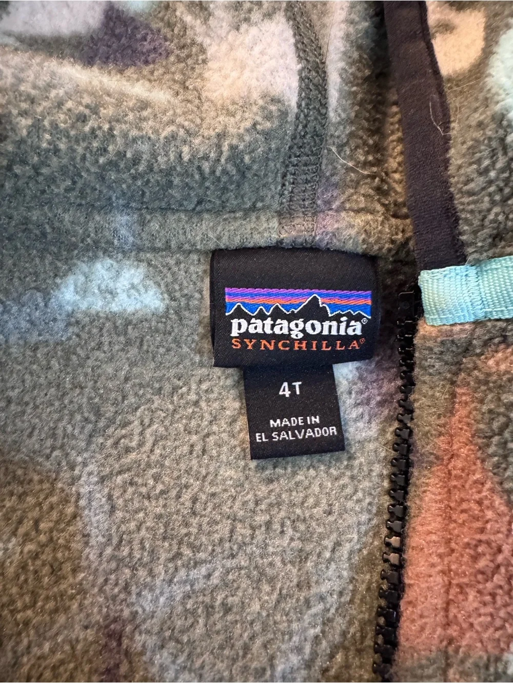 Patagonia Kids' Green Patterned Fleece Hoodie Jacket 4